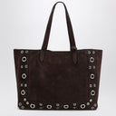 Valentino Garavani Medium Nellcôte Tote in Dark Brown Suede