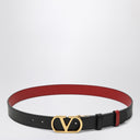 Ceinture réversible Valentino Garavani VLogo Signature en noir/rouge