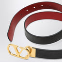 Ceinture réversible Valentino Garavani VLogo Signature en noir/rouge