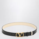 Cinto Valentino Garavani Reversível com Logo VSignature em preto/branco manteiga