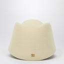 Valentino Garavani Vlogo Signature hat in cream colour wool