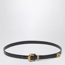 Cinto Valentino Garavani Black VLogo Signature em couro de bezerro polido