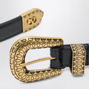 Cinto Valentino Garavani Black VLogo Signature em couro de bezerro polido
