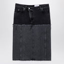 Alexander McQueen Two-tone black denim skirt