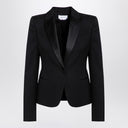 Черный однобортный пиджак Alexander McQueen из шерсти