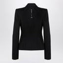 Черный однобортный пиджак Alexander McQueen из шерсти
