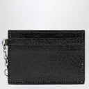Alexander McQueen T-Bar Kreditkartenetui schwarz/karamell