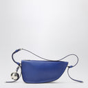 Bolso de cuero azul Burberry Medium Shield