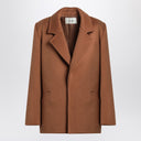 Saint Laurent abrigo corto de lana camel