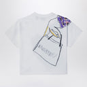 Camiseta branca de algodão Burberry com estampa
