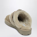 Burberry Chubby mule in suede and beige shearling