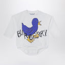 Burberry White sleepsuit with logo print