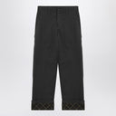 Burberry Black trousers with Check pattern lapels