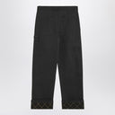Burberry Black trousers with Check pattern lapels