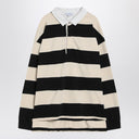 Alexander McQueen Striped Polo Shirt Black/Ivory