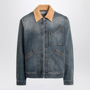 Alexander McQueen Denim jacket with suede collar