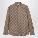 Burberry Beige button-down shirt with Check pattern