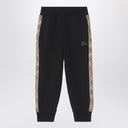 Burberry Black jogging trousers with Check motif detail
