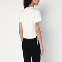 Camiseta blanca Burberry con detalle de patrón de cuadros