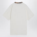 Burberry White cotton T-shirt with Check finishes