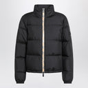 Burberry Black zip-up puffer jacket with Check detail