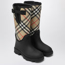 Botas altas pretas de borracha Marsh Stamp da Burberry