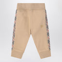 Pantalones beige de algodón con efecto esponja Burberry