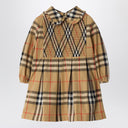 Vestido Burberry com padrão xadrez em popeline de algodão