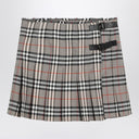 Falda tipo kilt gris de lana Burberry con diseño de cuadros