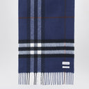 Burberry Blue cashmere scarf with Check pattern