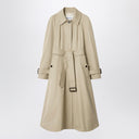 Burberry Long beige gabardine Ellingham car coat