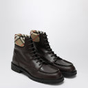 Burberry anfibio ribelle in pelle marrone