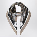 Pañuelo de seda Burberry a cuadros marrón claro