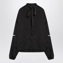 Balenciaga Black satin blouse with bow