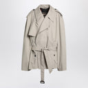 Balenciaga Beige cropped trench coat in cotton twill