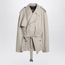 Balenciaga Beige cropped trench coat in cotton twill
