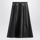 Balenciaga Black leather flared skirt