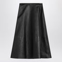 Balenciaga Black leather flared skirt