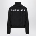 Balenciaga Black bomber jacket with zip and logo