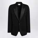 Saint Laurent Black grain de poudre tuxedo jacket
