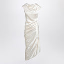 Alexander McQueen vestido marfil drapeado asimétrico
