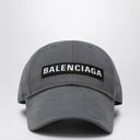 Balenciaga Grey cotton Patch baseball cap