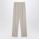Pantalones de lana beige Saint Laurent