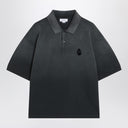 Alexander McQueen Faded effect black polo shirt in cotton