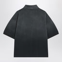 Camisa polo preta com efeito desbotado Alexander McQueen em algodão