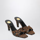 Mule Jill de Saint Laurent en gros-grain con estampado de leopardo