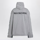 Jaqueta de algodão denim e fleece da Balenciaga com logo