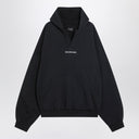 Balenciaga verblasstes schwarzes Polo-Hoodie