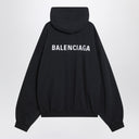 Balenciaga verblasstes schwarzes Polo-Hoodie