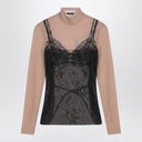 Balenciaga Black and light beige Trompe l''oeil Lingerie top